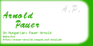 arnold pauer business card